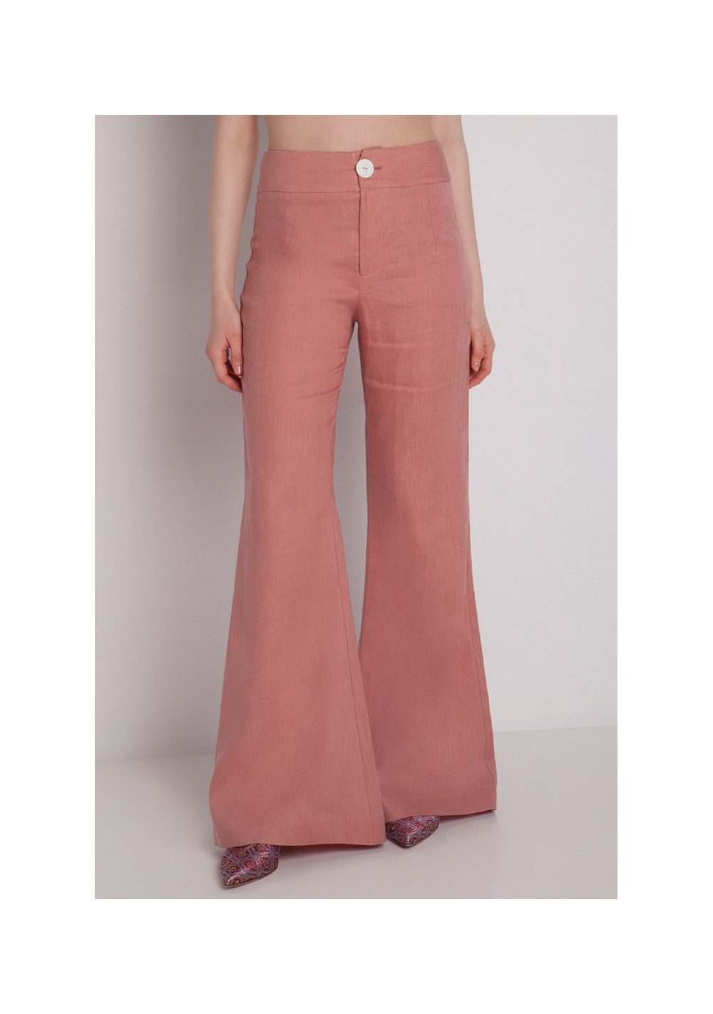 French Rose Linen Pants