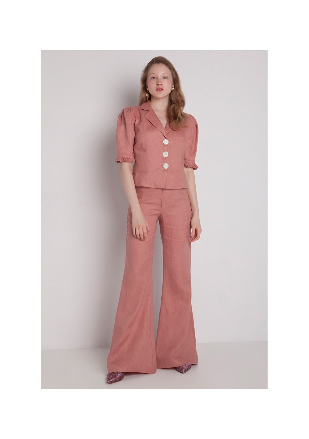 French Rose Linen Pants
