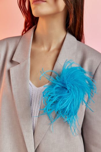 Feathers Boutonniere – Turquoise
