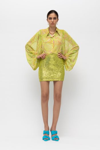 Khaia Sequin Skirt – Lime - Image 7