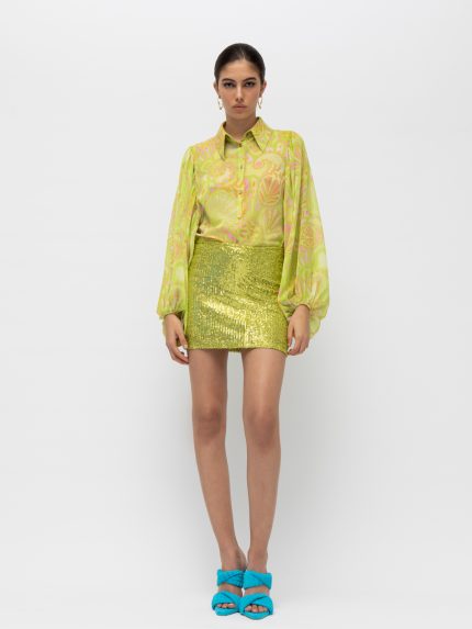 Khaia Sequin Skirt – Lime