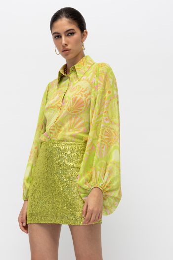 Khaia Sequin Skirt – Lime - Image 4