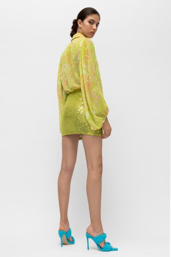 Khaia Sequin Skirt – Lime - Image 5