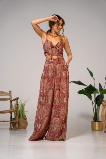 Kasia Linen Top – Print - Image 2