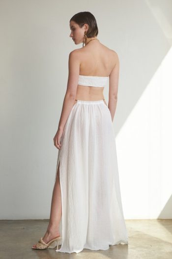 Jacquard Gauze Chain Skirt – White / Black - Image 2