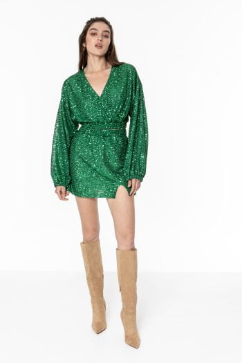 Irina Sequin Skirt – Green / Black