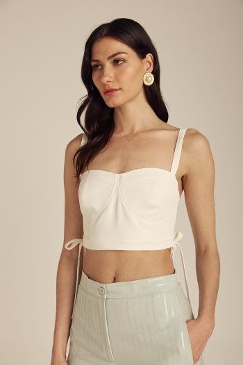 Philippa Crepe Bustier – Ecru - Image 3