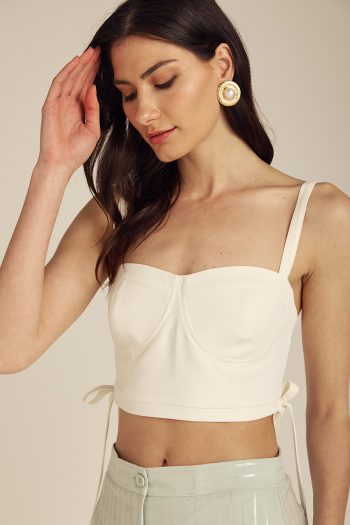 Philippa Crepe Bustier – Ecru