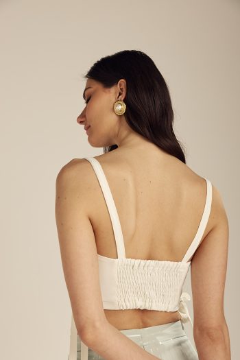 Philippa Crepe Bustier – Ecru - Image 6