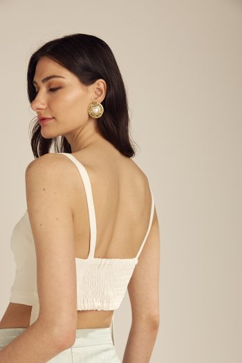 Philippa Crepe Bustier – Ecru - Image 5