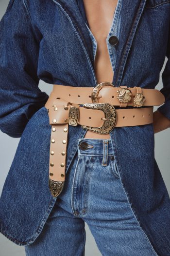 Shell Leather Belt – Beige - Image 2