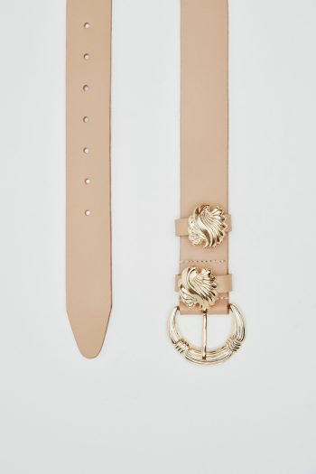Shell Leather Belt – Beige - Image 3
