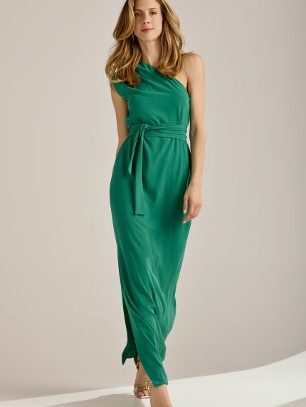 Elodie One Shoulder Dress – Green