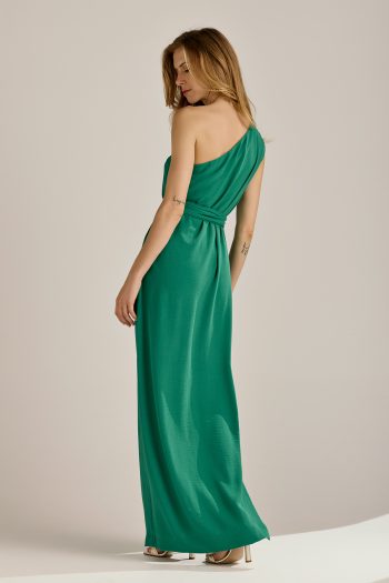 Elodie One Shoulder Dress – Green - Image 7
