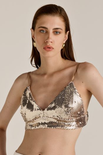 Thea Sequin Top – Gold/Silver