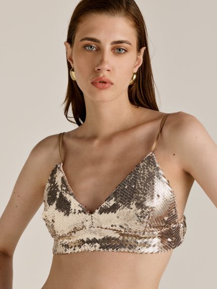 Thea Sequin Top – Gold/Silver