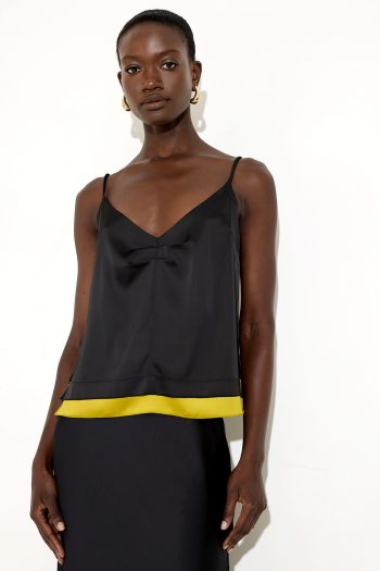 Dahlia Satin Top – Black