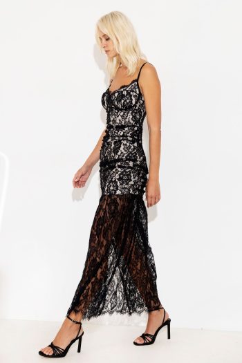Zoe Maxi Lace Dress – Black - Image 4