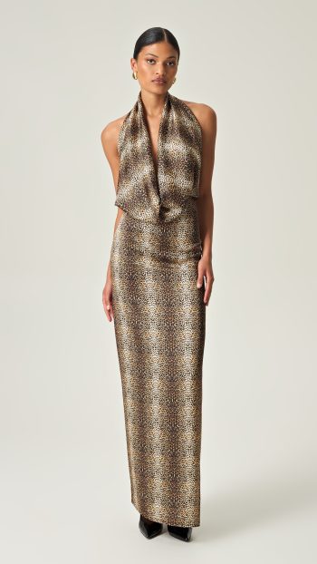 Fierce Elegance Maxi Dress- Leopard