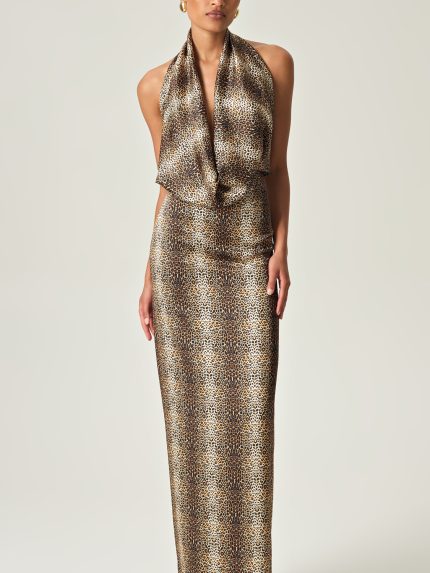 Fierce Elegance Maxi Dress- Leopard