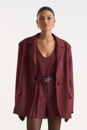 Nina Striped Shorts – Bordeaux - Image 6