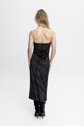 Velvet Rain Midi Dress – Black - Image 4