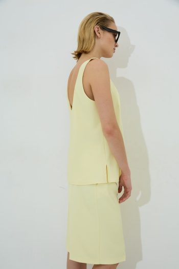 Gemma Crepe Top – Yellow/Pink - Image 2