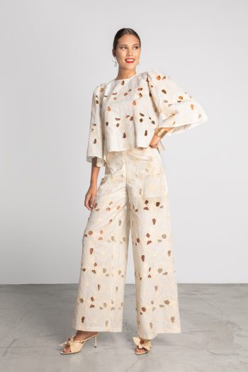 Emily Embroidered Pants – Ecru