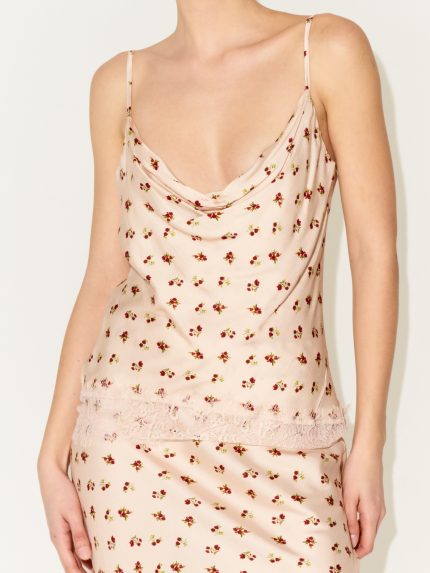 Jasmine Floral Top – Beige