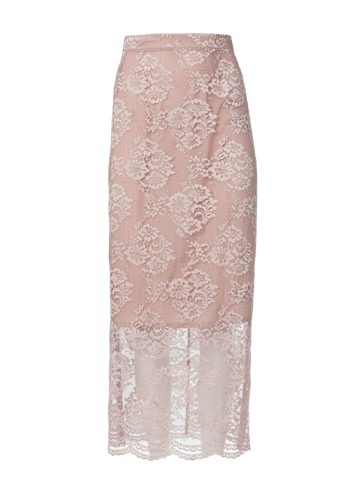Aelia Lace Midi Skirt – Powder Pink
