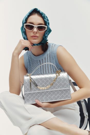 Jackie Textured Bag – Silver