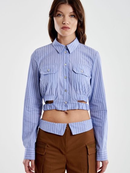 Ayla Striped Shirt – Blue