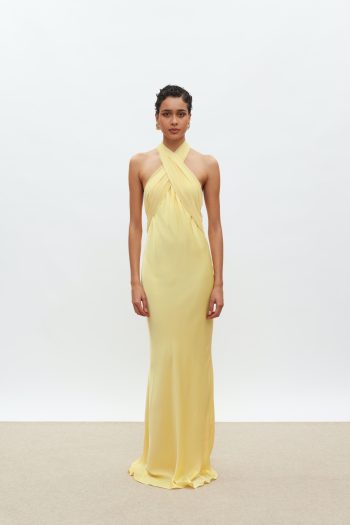 Danai Satin Dress – Yellow