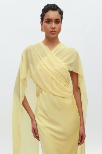 Danai Satin Dress – Yellow - Image 2