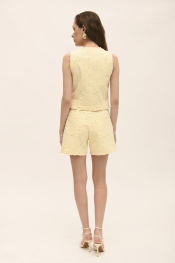 Ellie Denim Shorts – Butter Yellow - Image 4