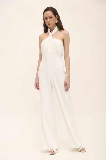 Davina Jumpsuit – Ecru/Yellow