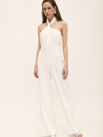 Davina Jumpsuit – Ecru/Yellow