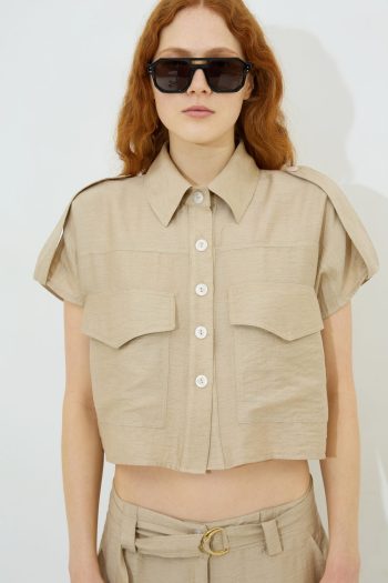 Dixie Crop Shirt – Beige