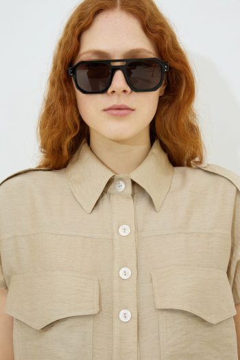 Dixie Crop Shirt – Beige - Image 3