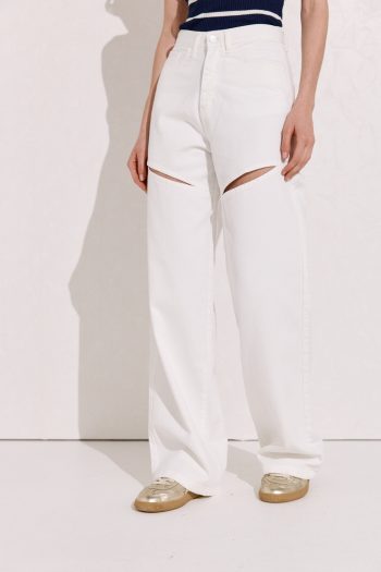 Cindy Wide Leg Denim – White - Image 2