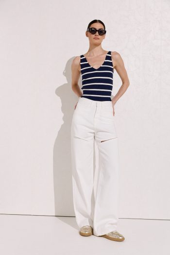 Cindy Wide Leg Denim – White - Image 3