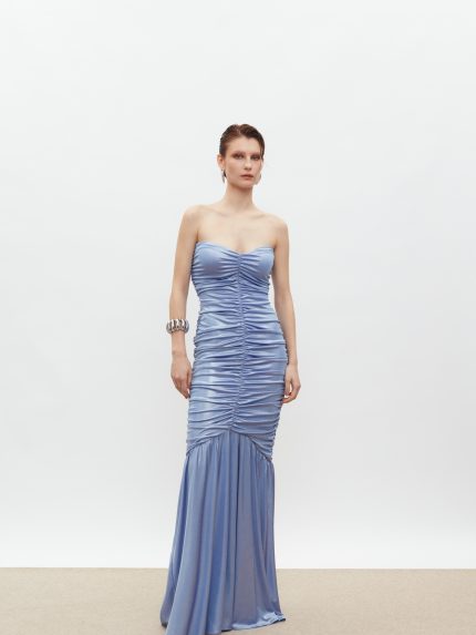 Veronica Ruched Dress – Indigo