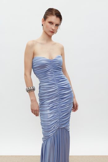 Veronica Ruched Dress – Indigo - Image 2