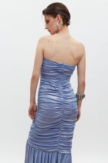 Veronica Ruched Dress – Indigo - Image 4