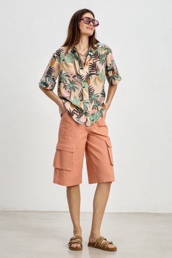 Cargo Bermuda – Peach/Khaki