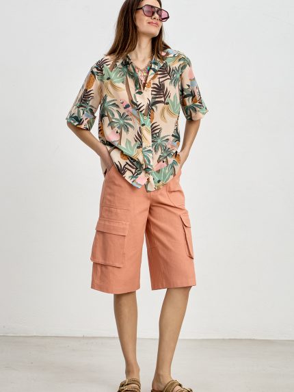 Cargo Bermuda – Peach/Khaki
