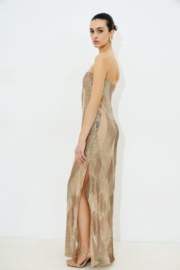 Corina Sequin Dress – Bronze - Image 2