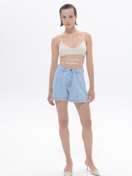 Britney Denim Shorts – Light Blue