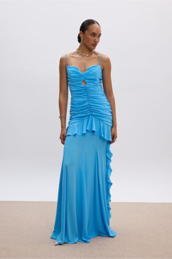 Dimitra Ruffle Maxi Dress – Sky Blue