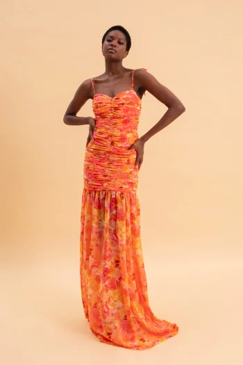 Tangerine Paradise Maxi Dress – Print - Image 4
